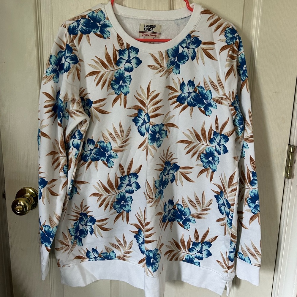 Lands' End Floral Sweatshirt